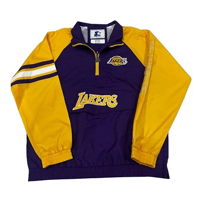 Los Angeles Lakers Purple and Gold Quarter Zip Windbreaker Starter Jacket