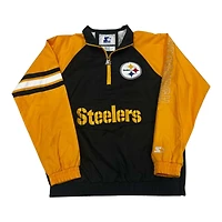 Pittsburgh Steelers Black and Yellow Quarter Zip Windbreaker Starter Jacket