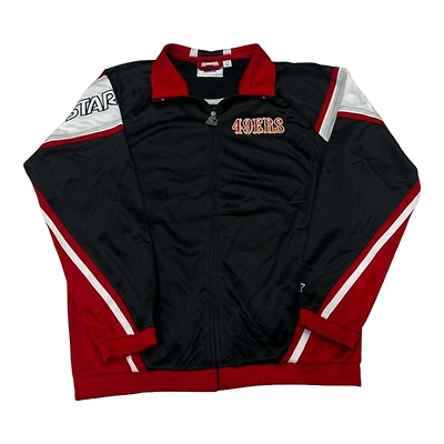 San Francisco 49ers Black and Red Full Zip Starter Track Jacket