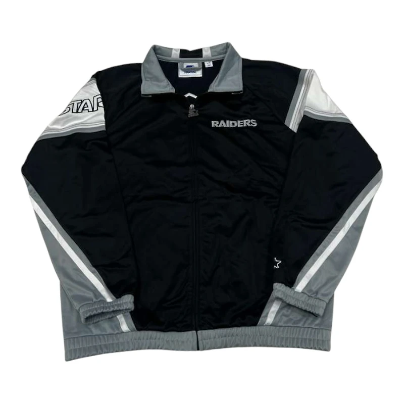 Las Vegas Raiders Black and Gray Full Zip Starter Track Jacket