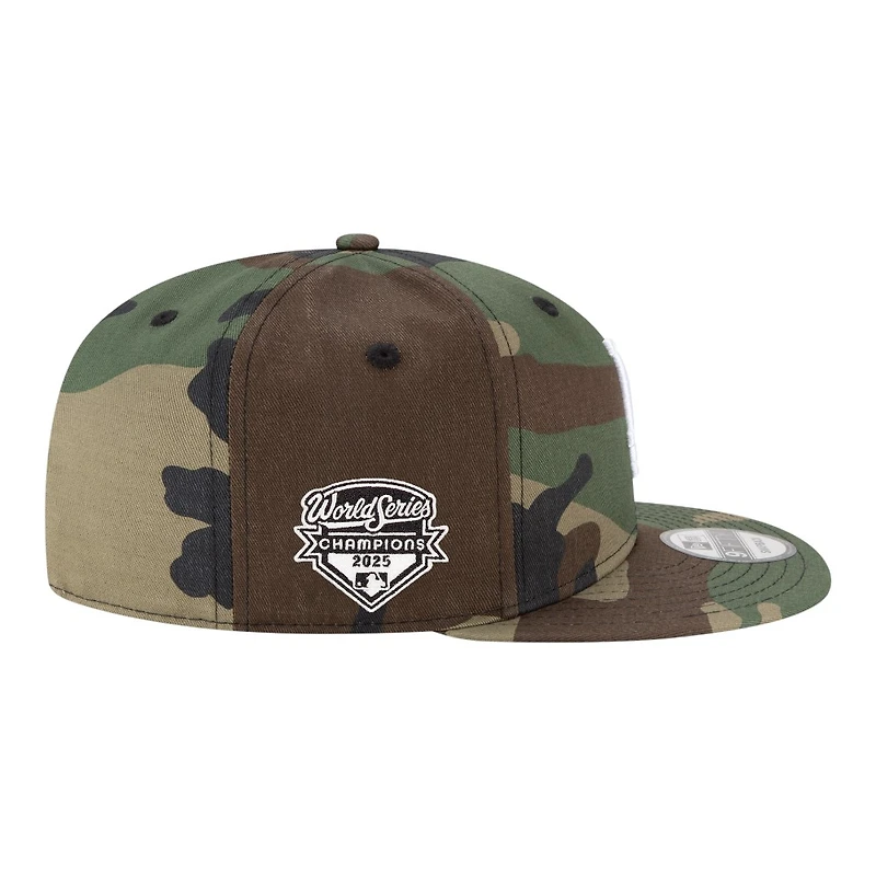 Los Angeles Dodgers Woodland Camo 2025 World Series Champions Patch New Era 9FIFTY Snapback Hat