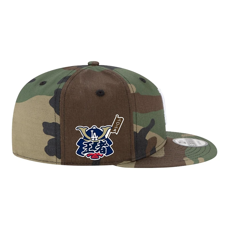 Los Angeles Dodgers Woodland Camo World Series Champs Samurai Patch New Era 9FIFTY Snapback Hat