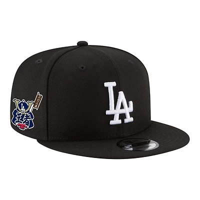 Los Angeles Dodgers Black & White World Series Champs Samurai Patch New Era 9FIFTY Snapback Hat