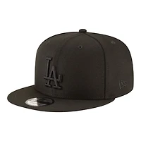Los Angeles Dodgers Black on Black Back-to-Back Champs Circle Patch New Era 9FIFTY Snapback Hat