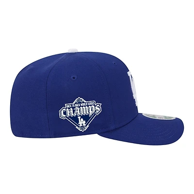 Los Angeles Dodgers Royal Blue Back-to-Back Champs Baseball Diamond Patch New Era 9SEVENTY Stretch-Snap Hat