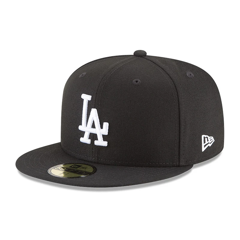 Los Angeles Dodgers Black & White Back-to-Back World Series Champs Diamond Patch Grey UV New Era 59FIFTY Fitted Hat