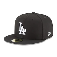 Los Angeles Dodgers Black & White Back-to-Back World Series Champs Diamond Patch Grey UV New Era 59FIFTY Fitted Hat