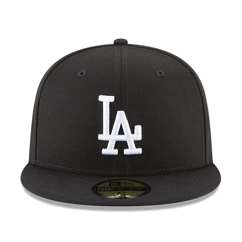 Los Angeles Dodgers Black & White Back-to-Back World Series Champs Diamond Patch Grey UV New Era 59FIFTY Fitted Hat