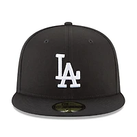 Los Angeles Dodgers Black & White Back-to-Back World Series Champs Diamond Patch Grey UV New Era 59FIFTY Fitted Hat