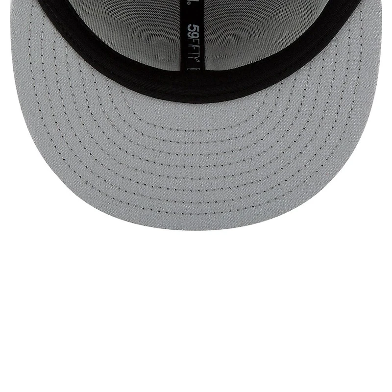 Los Angeles Dodgers Black & White Back-to-Back World Series Champs Diamond Patch Grey UV New Era 59FIFTY Fitted Hat