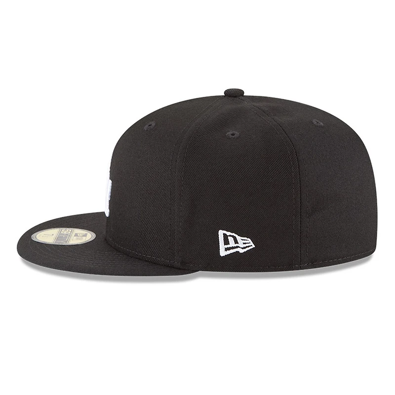 Los Angeles Dodgers Black & White Back-to-Back World Series Champs Diamond Patch Grey UV New Era 59FIFTY Fitted Hat