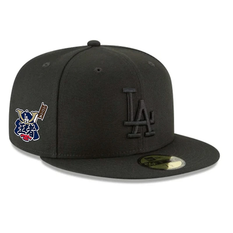 Los Angeles Dodgers Black on World Series Champs Samurai Patch Grey UV New Era 59FIFTY Fitted Hat