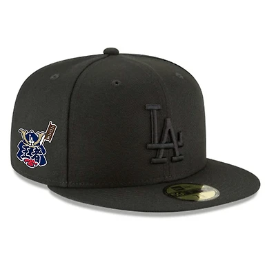 Los Angeles Dodgers Black on World Series Champs Samurai Patch Grey UV New Era 59FIFTY Fitted Hat