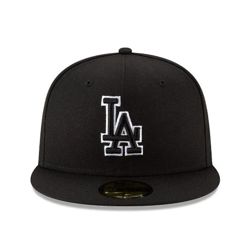Los Angeles Dodgers Black & White Outline Back-to-Back World Series Champs Diamond Patch Grey UV New Era 59FIFTY Fitted Hat