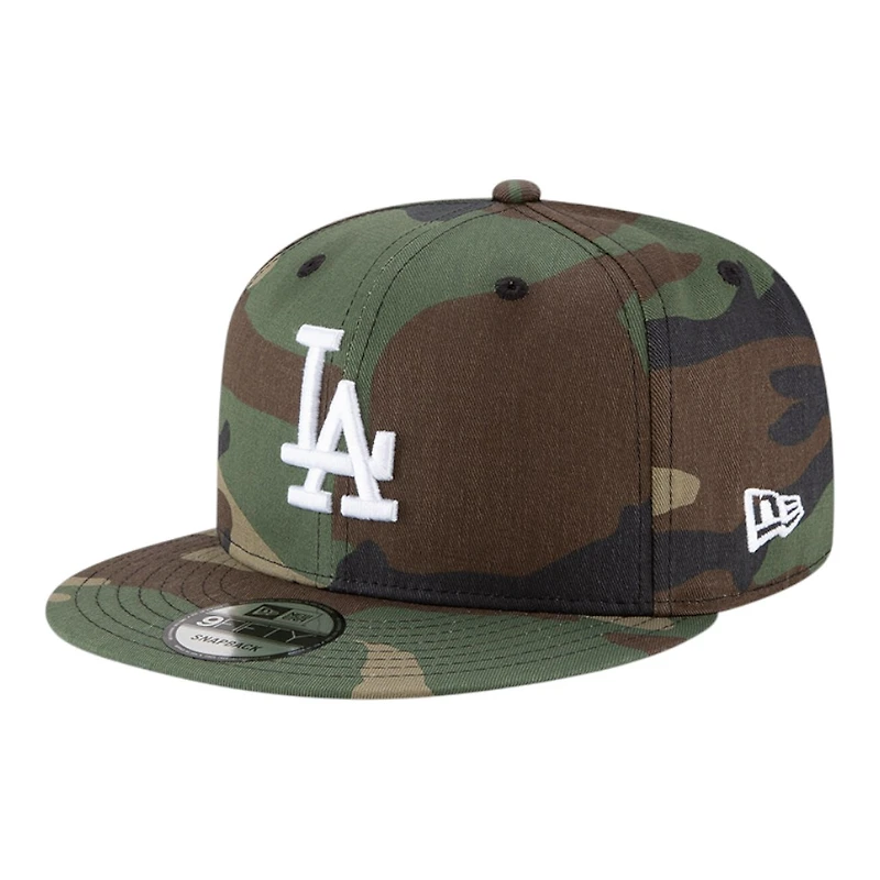 Los Angeles Dodgers Woodland Camo Back-to-Back Champs Circle Patch Grey UV New Era 9FIFTY Snapback Hat