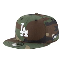 Los Angeles Dodgers Woodland Camo Back-to-Back Champs Circle Patch Grey UV New Era 9FIFTY Snapback Hat