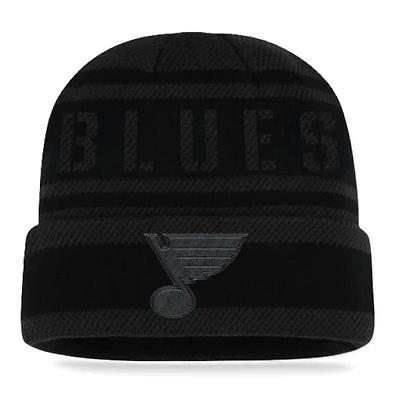 St. Louis Blues Black Phantom Recon Fanatics Cuffed Knit Beanie Hat