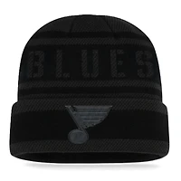 St. Louis Blues Black Phantom Recon Fanatics Cuffed Knit Beanie Hat
