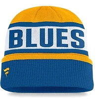 St. Louis Blues Yellow and Blue Switchback Cuffed Knit Beanie Hat