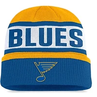 St. Louis Blues Yellow and Blue Switchback Cuffed Knit Beanie Hat