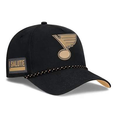 St. Louis Blues Black Military Appreciation Authentic Pro A-Frame Adjustable Hat