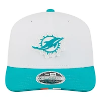 Miami Dolphins White and Aqua 2025 Training Camp New Era 9SEVENTY Stretch Snapback Hat