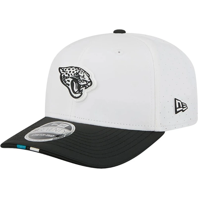 Jacksonville Jaguars White and Black 2025 Training Camp New Era 9SEVENTY Stretch Snapback Hat