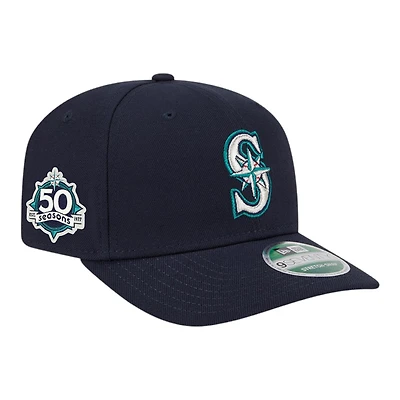 Seattle Mariners Navy 50 Seasons Patch New Era 9SEVENTY Stretch-Snap Adjustable Hat