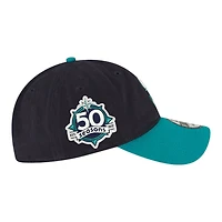 Seattle Mariners Navy and Teal 50 Seasons Patch New Era 9TWENTY Adjustable Hat