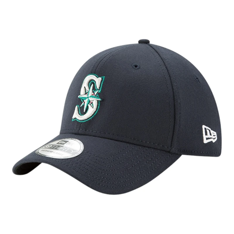 Seattle Mariners Navy 50 Seasons Patch New Era 39THIRTY Flex Fit Stretch Hat