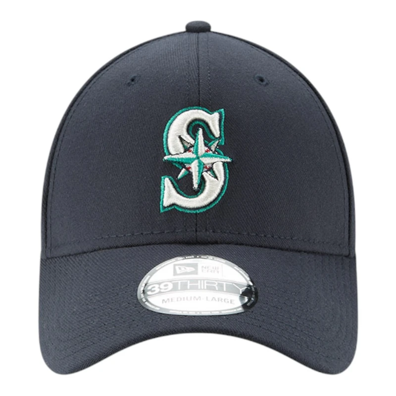 Seattle Mariners Navy 50 Seasons Patch New Era 39THIRTY Flex Fit Stretch Hat
