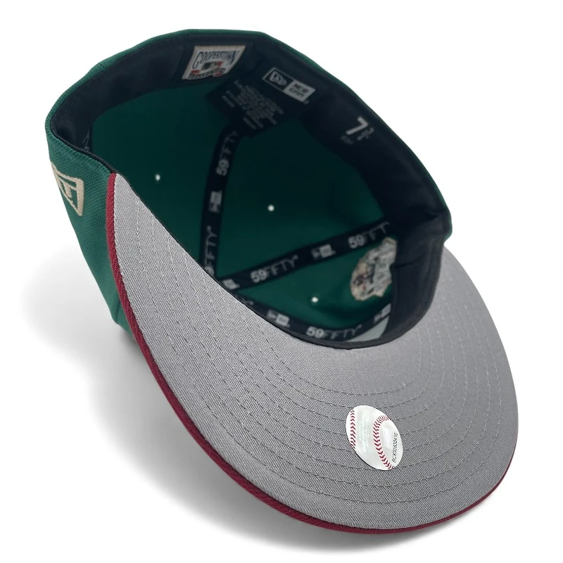 Texas Rangers Emerald and Brick Red Final Season Patch Gray UV New Era 59FIFTY Fitted Hat