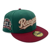 Texas Rangers Emerald and Brick Red Final Season Patch Gray UV New Era 59FIFTY Fitted Hat