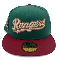 Texas Rangers Emerald and Brick Red Final Season Patch Gray UV New Era 59FIFTY Fitted Hat