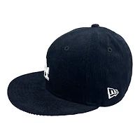 Los Angeles Dodgers Navy Corduroy 100th Anniversary Side Patch Grey UV New Era 59FIFTY Fitted Hat
