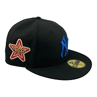 New York Yankees Black with Blue 1960 All Star Game Patch Grey UV Era 59FIFTY Fitted Hat