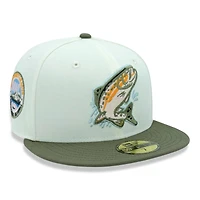 Spokane Indians Chrome and Olive Northwest League Patch Green UV New Era 59FIFTY Fitted Hat