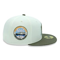 Spokane Indians Chrome and Olive Northwest League Patch Green UV New Era 59FIFTY Fitted Hat