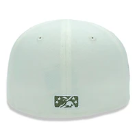Spokane Indians Chrome and Olive Northwest League Patch Green UV New Era 59FIFTY Fitted Hat