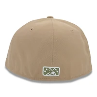 Spokane Indians Camel Northwest League Patch Green UV New Era 59FIFTY Fitted Hat