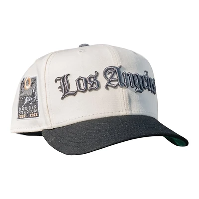 Los Angeles Dodgers Chrome and Black Old English 60th Anniversary Patch Green UV New Era 59FIFTY Fitted Hat