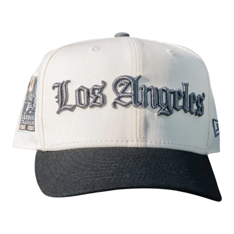 Los Angeles Dodgers Chrome and Black Old English 60th Anniversary Patch Green UV New Era 59FIFTY Fitted Hat