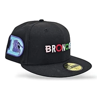 Denver Broncos Chrome Black Leon the Lab PS2 Gray UV New Era 59FIFTY Fitted Hat