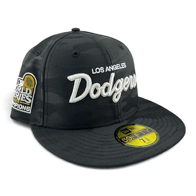 Los Angeles Dodgers Black Camo "GNX" 2024 WS Champs Patch Gray UV New Era 59FIFTY Fitted Hat