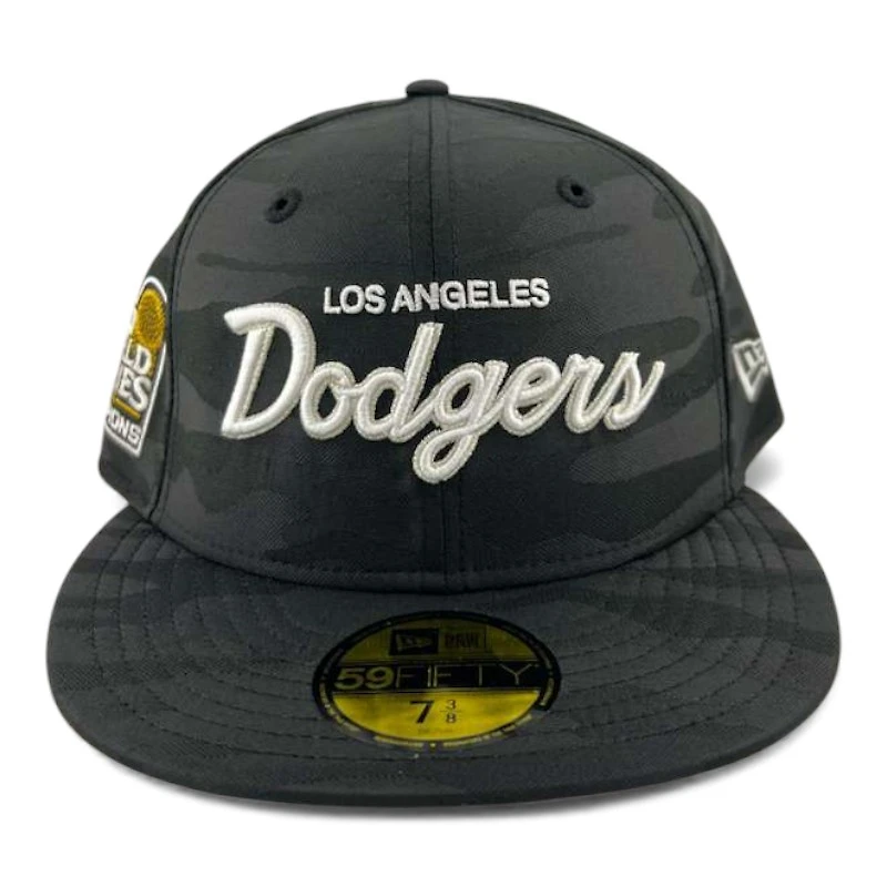 Los Angeles Dodgers Black Camo "GNX" 2024 WS Champs Patch Gray UV New Era 59FIFTY Fitted Hat