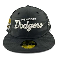 Los Angeles Dodgers Black Camo "GNX" 2024 WS Champs Patch Gray UV New Era 59FIFTY Fitted Hat