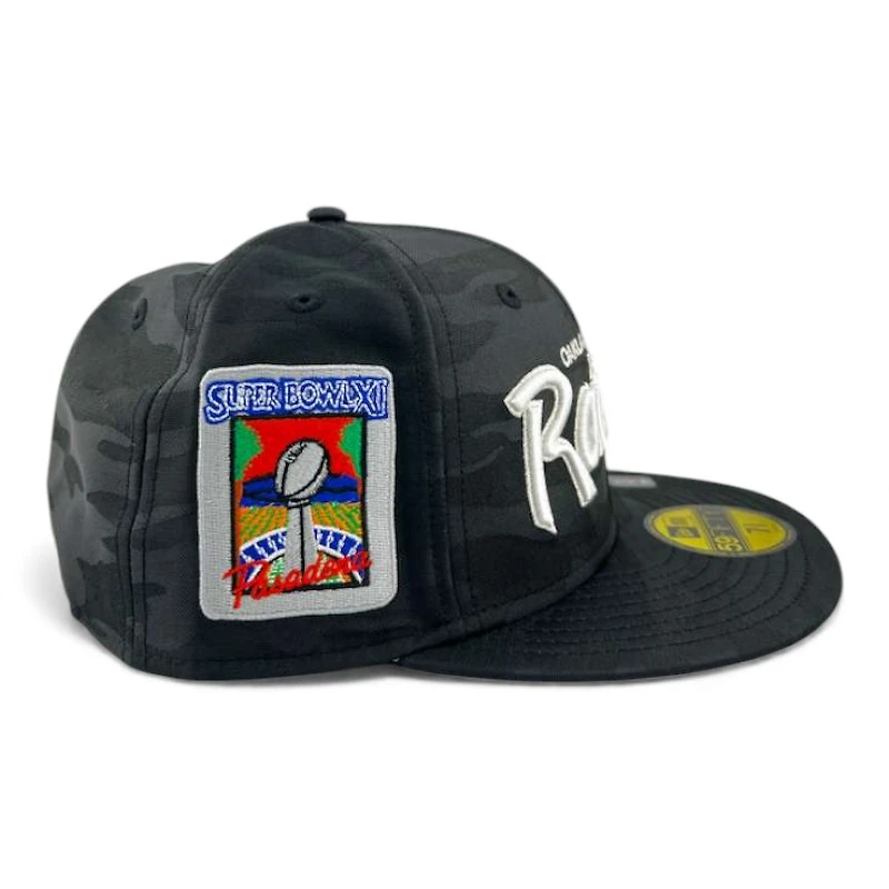 Las Vegas Raiders Black Camo "GNX" Super Bowl XI Patch Gray UV New Era 59FIFTY Fitted Hat