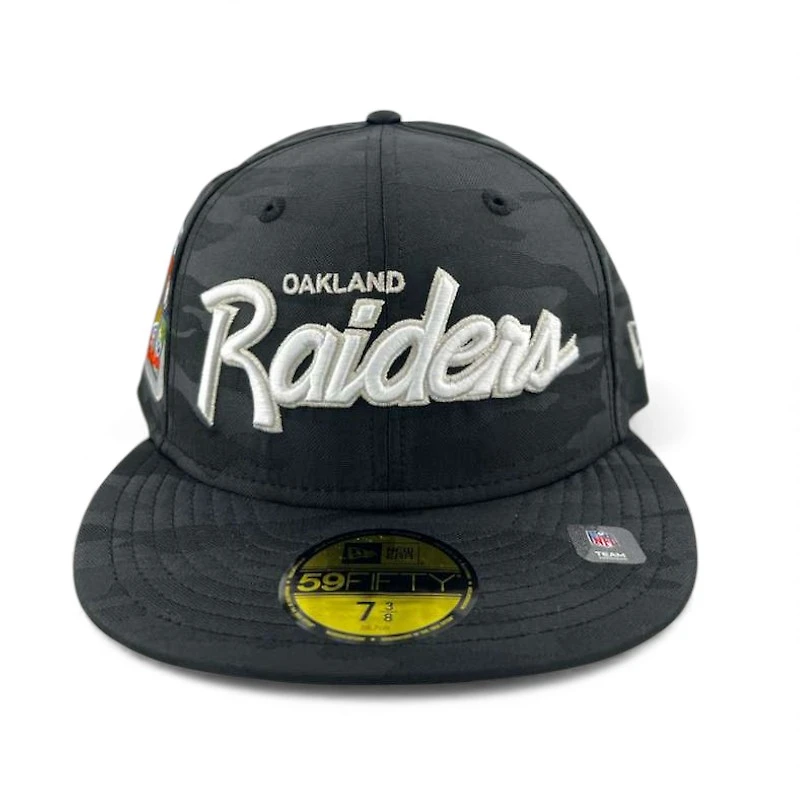 Las Vegas Raiders Black Camo "GNX" Super Bowl XI Patch Gray UV New Era 59FIFTY Fitted Hat