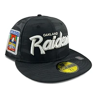 Las Vegas Raiders Black Camo "GNX" Super Bowl XI Patch Gray UV New Era 59FIFTY Fitted Hat