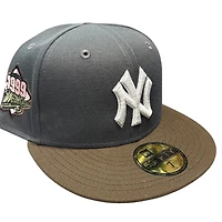 New York Yankees Graphite and Brown 1999 WS Patch Pink UV Era 59FIFTY Fitted Hat